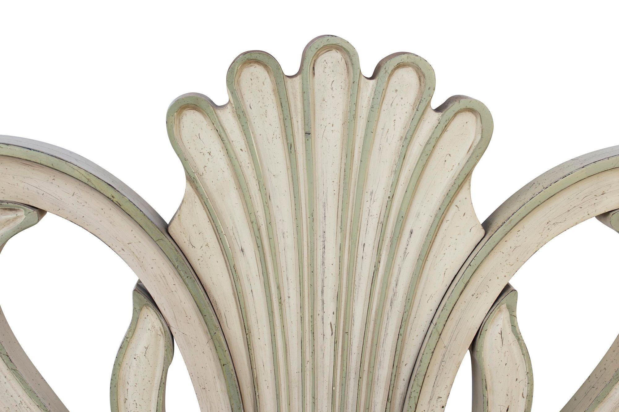 American Acanthus Leaf Headboard in Celadon and Cream Glaze