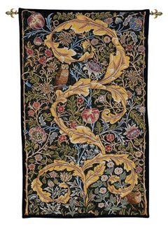 Acanthus & Owl Loom Woven Tapestry - 4'8" x 3'0"