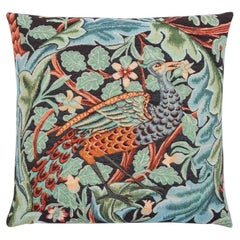 Acanthus & Peacock Tapestry Cushion with Feather Filler  (18"x18")