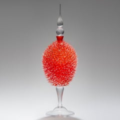 Acanthus Veronese in Orange, a Spiky Textured Glass Jar by James Lethbridge