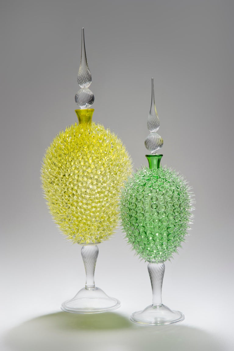 Acanthus Veronese in Yellow, a clear and yellow glass jar by James