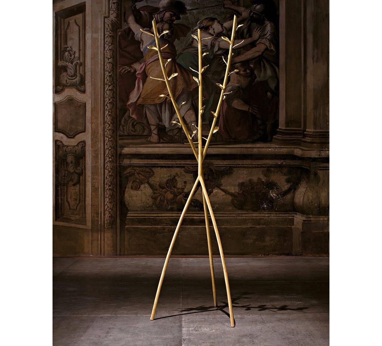 Borek Sipek gives us a poetic imitation of nature in this brass coat rack. Shoots become entangled as they rise to the sky.