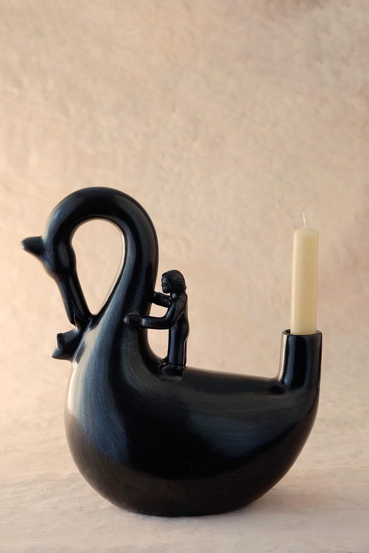 Mexican Acatlán Tototl Candleholder by Onora For Sale