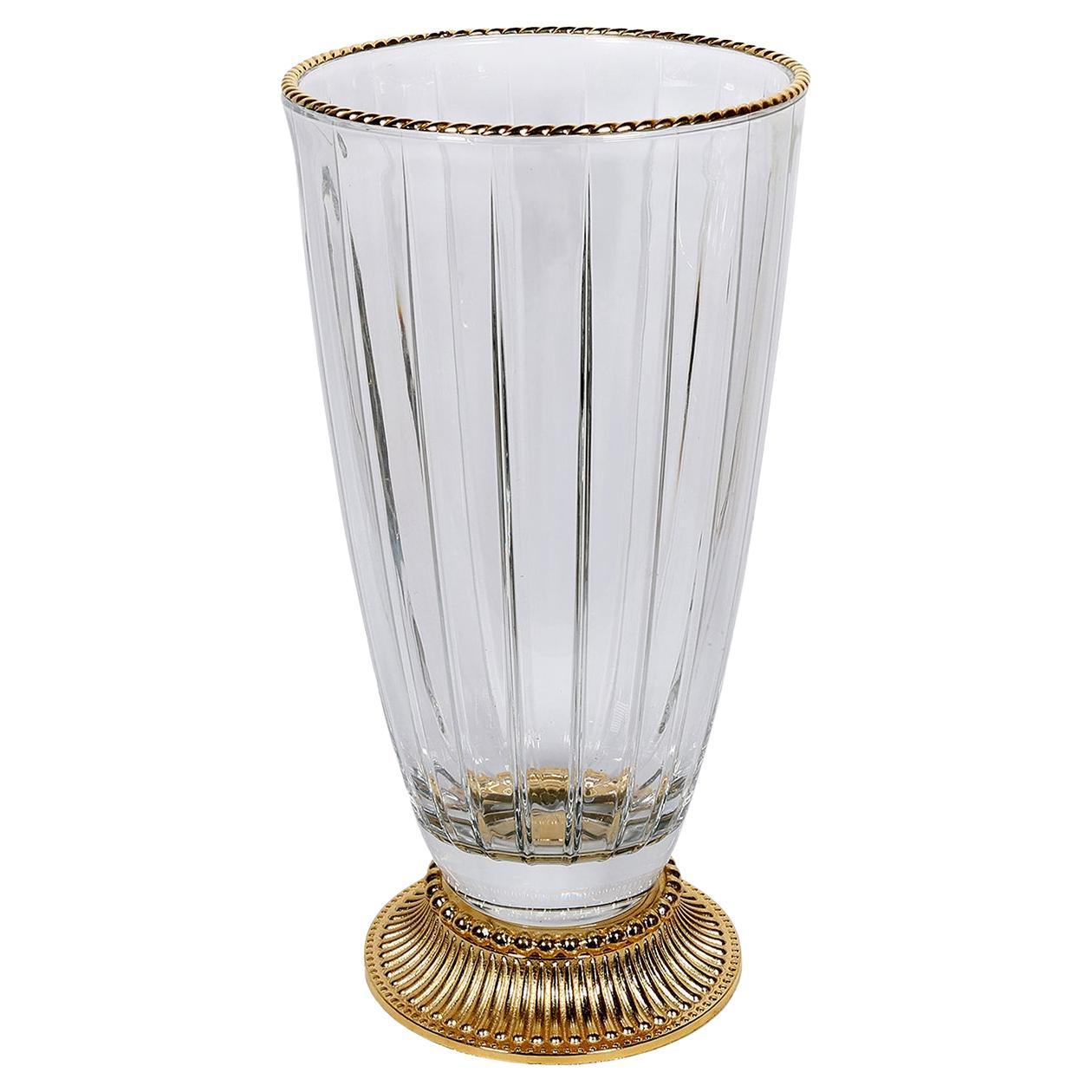 Accademia Glass Vase with 24K Golda by Creart For Sale