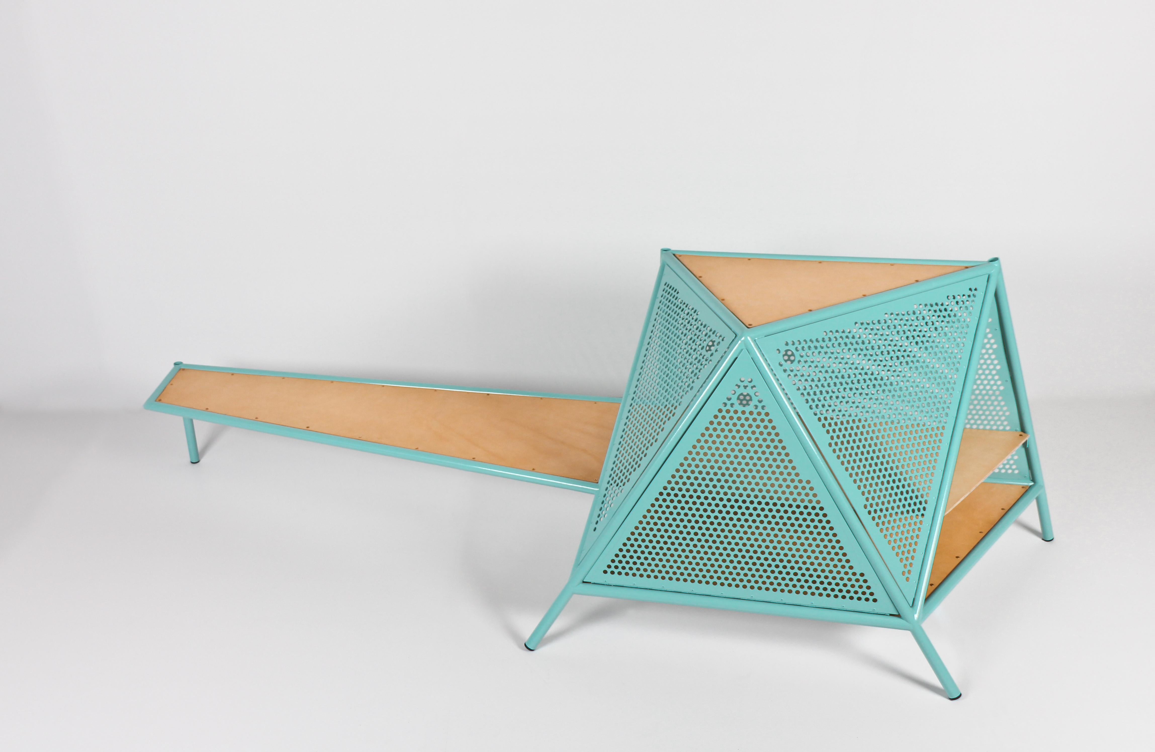 Accaio Stage 2 Low Cabinet by Max Lipsey
Dimensions: D 62 x W 225 x H 71 cm.
Materials: Powder-coated steel, alu, and leather.

The cabinet is available in all RAL colors. Please contact us.

Stage 2 is an evolution of the Acciaio chair. Acciaio,