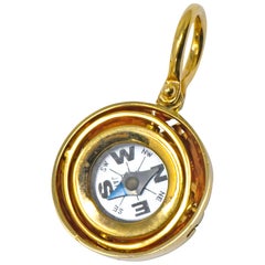 Accar Vintage 14 Karat Gold Gyroscope Compass Pendant