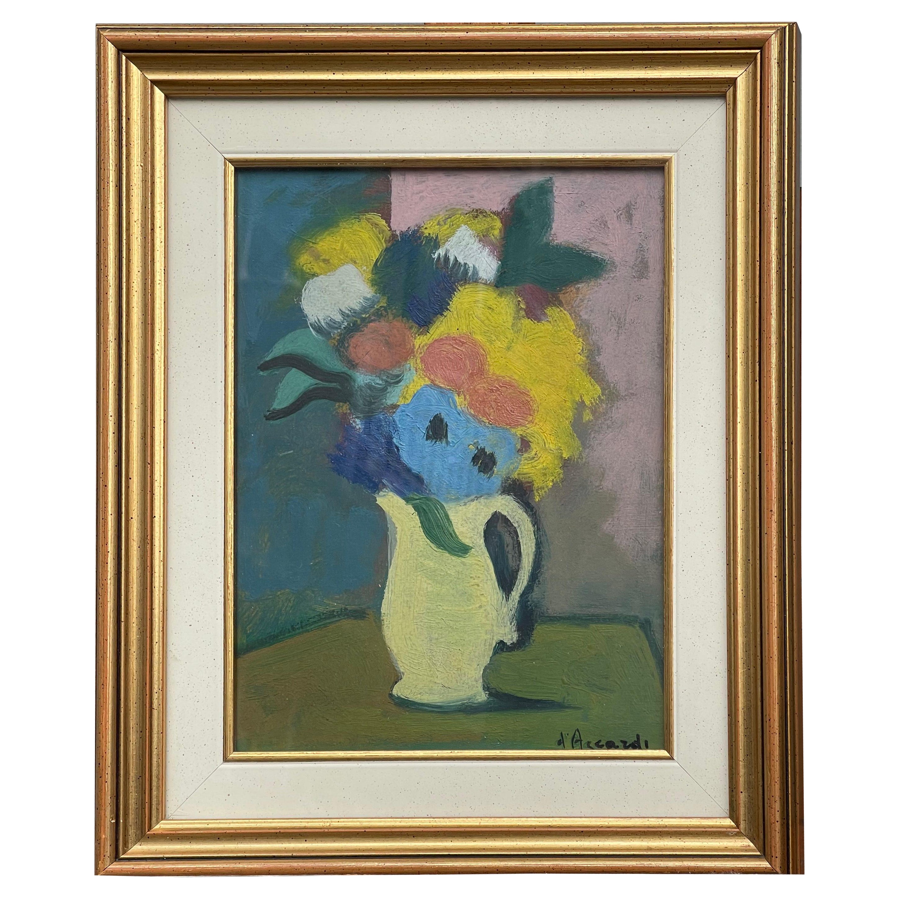 Accardi, Dipinto Fiori, Natura Morta, Pittura, xx Secolo, Italia