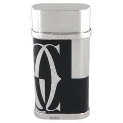 Accendino Cartier decoro logotype lacca nera finiture palladio