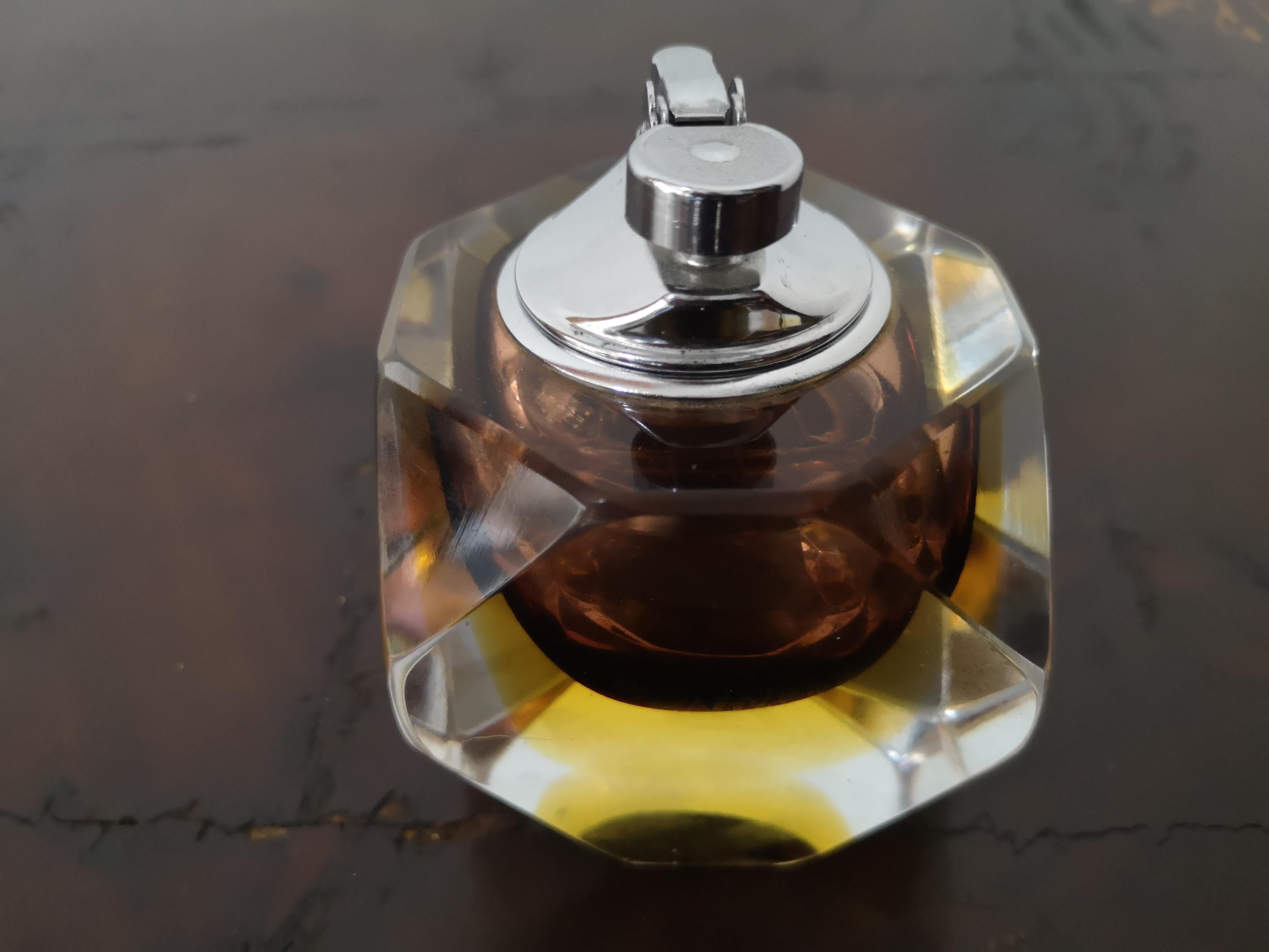 Submerged Murano glass amber table lighter by Flavio Poli for Seguso. 1960s 
in very good condition as pictured