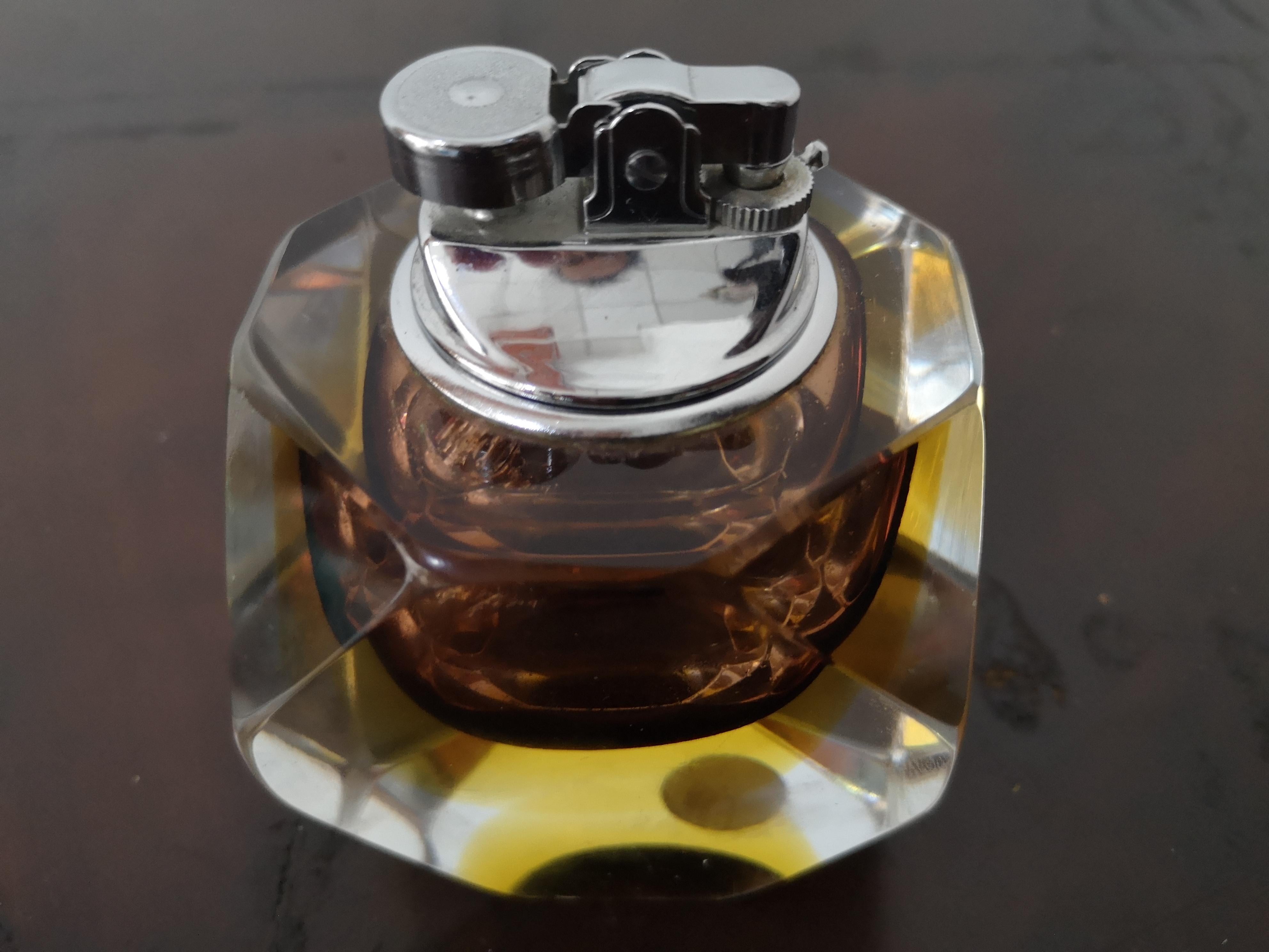 Seguso Murano submerged glass table lighter 1960s In Good Condition For Sale In Catania, IT