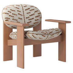 Accent Archipen Lounge Chair with Armrests in Dedar Tiger Beat jacquard by NOOM