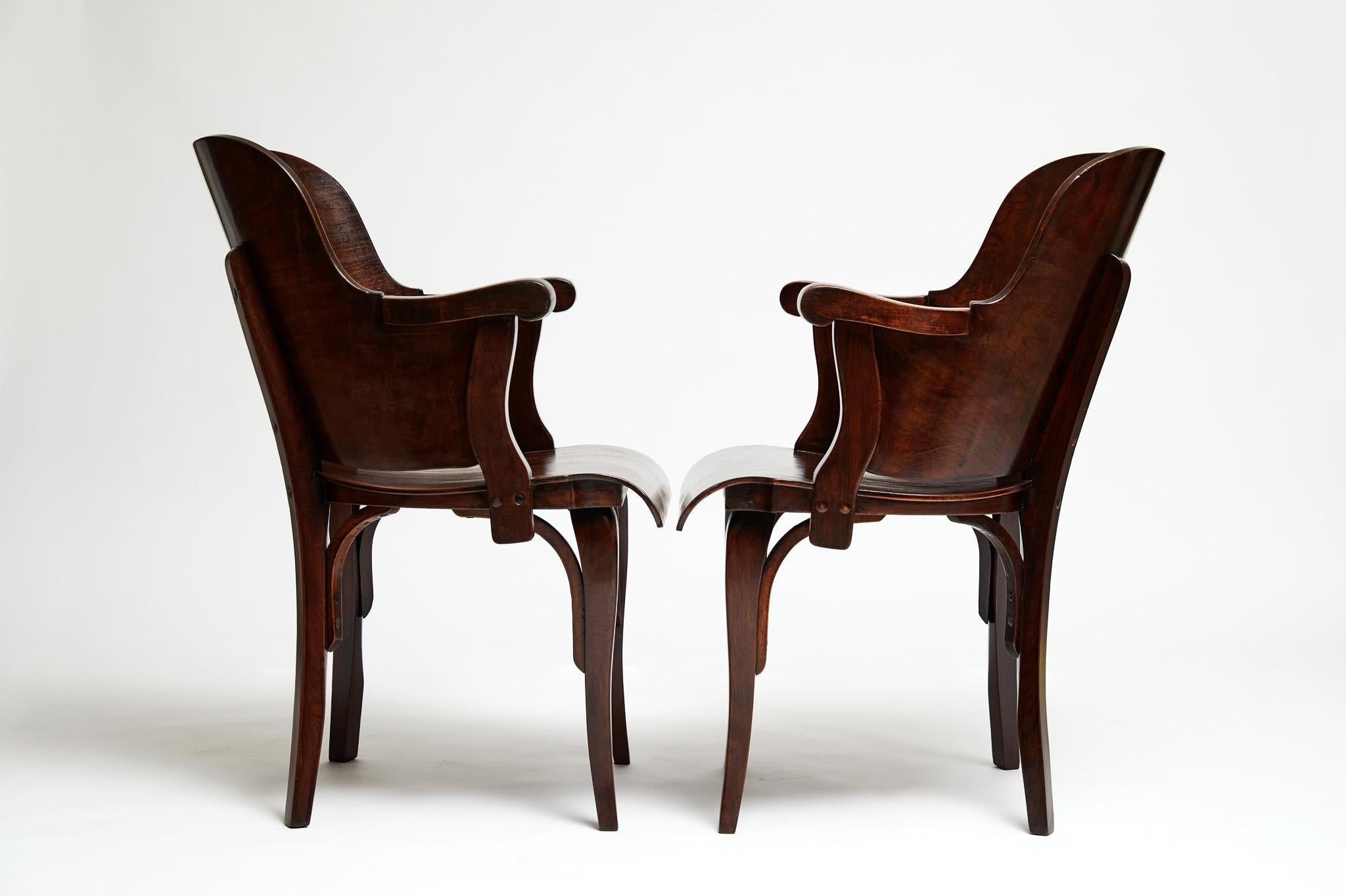 Brazilian Modern Armchairs in Brown Bentwood by Cimo, 1950, Brazil, Sealed In Good Condition In New York, NY