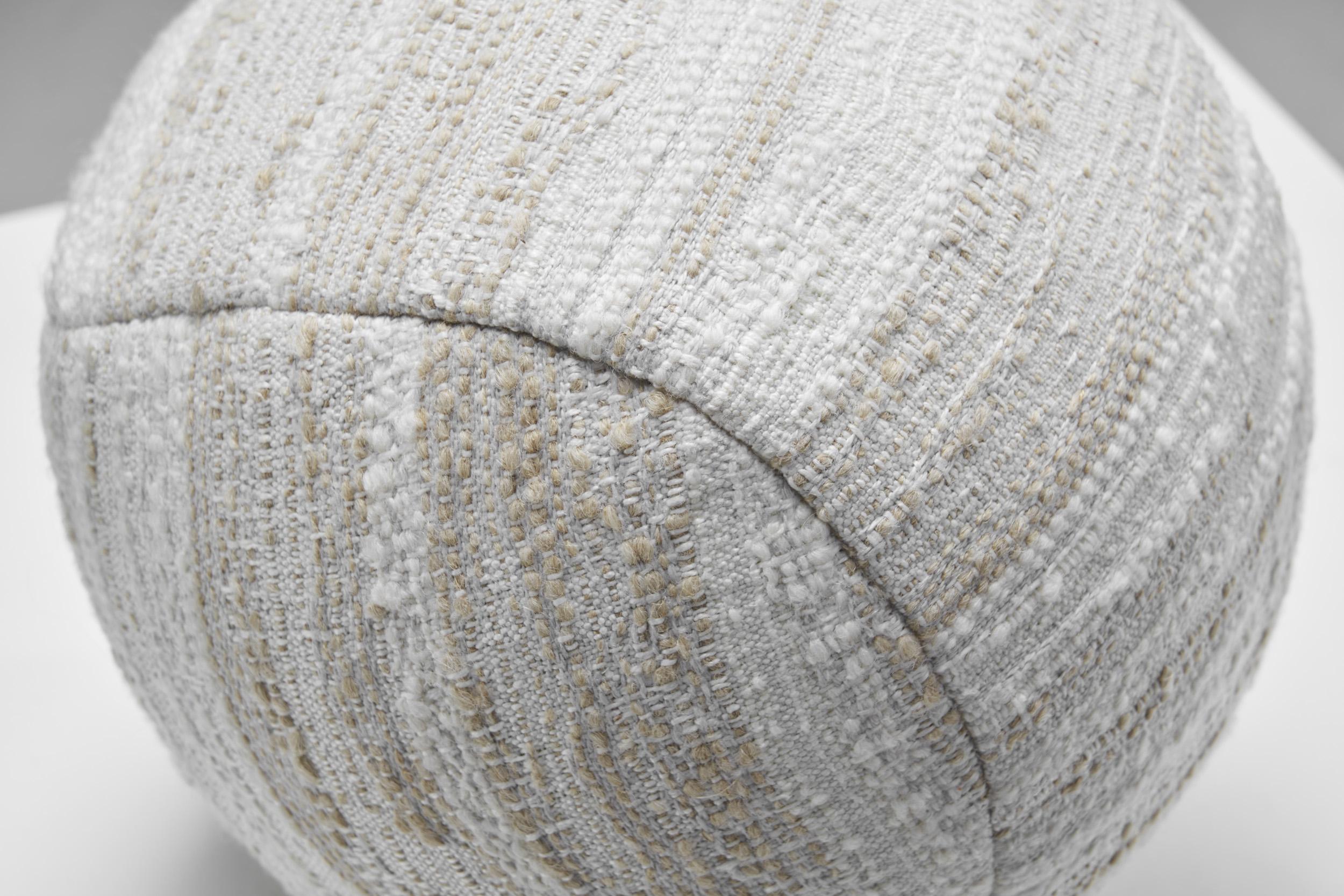 Accent Ball Pillow in a Striped Fabric For Sale 2