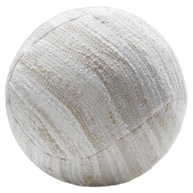 Accent Ball Pillow in a Striped Fabric For Sale