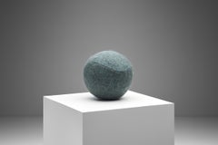 Accent Ball Pillow in Bluish-Grey Fabric
