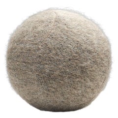 Accent Ball Pillow in Light-Brown Fabric
