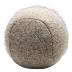 Accent Ball Pillow in Light-Brown Fabric