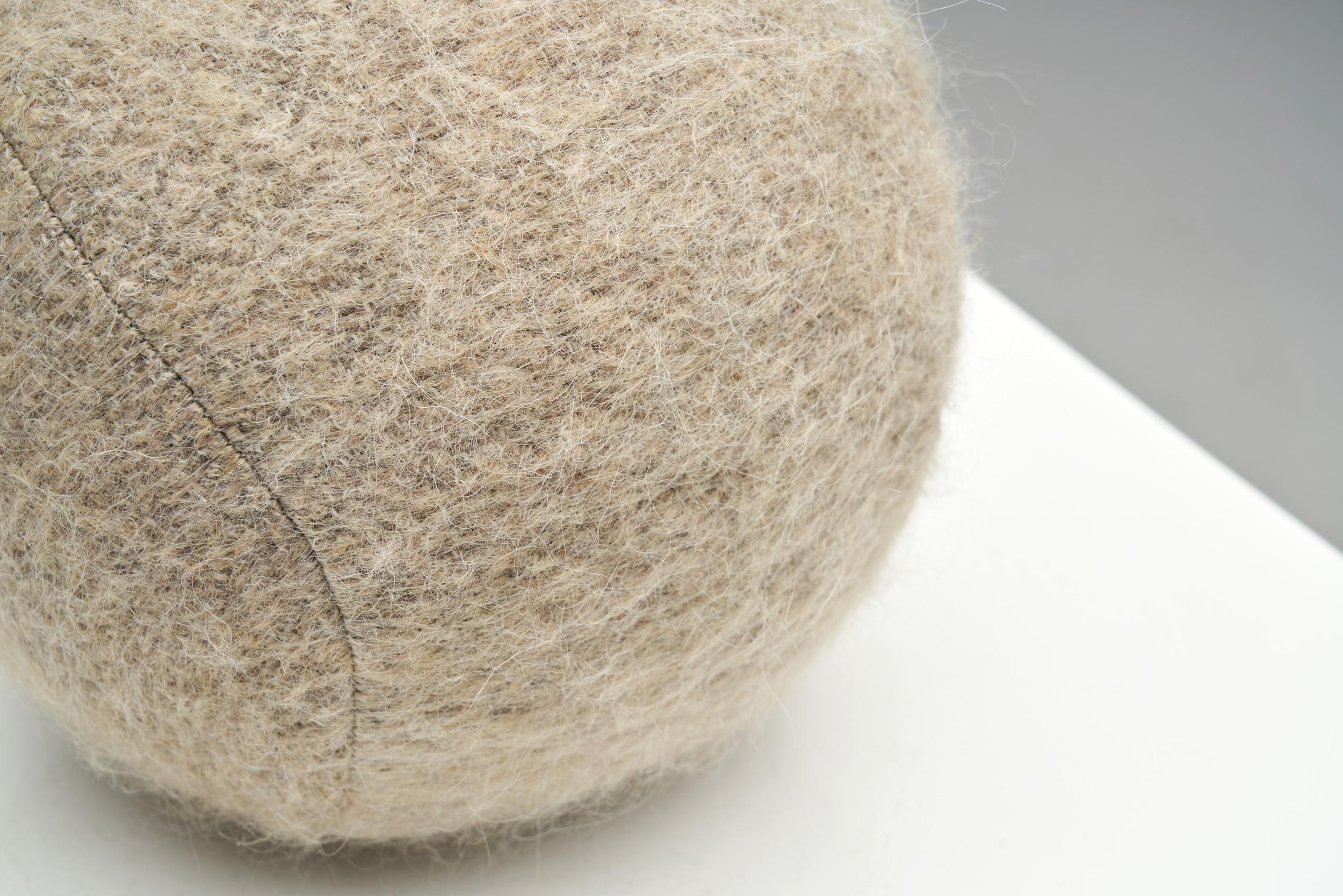 Accent Ball Pillow in Sand Coloured Fabric For Sale 3