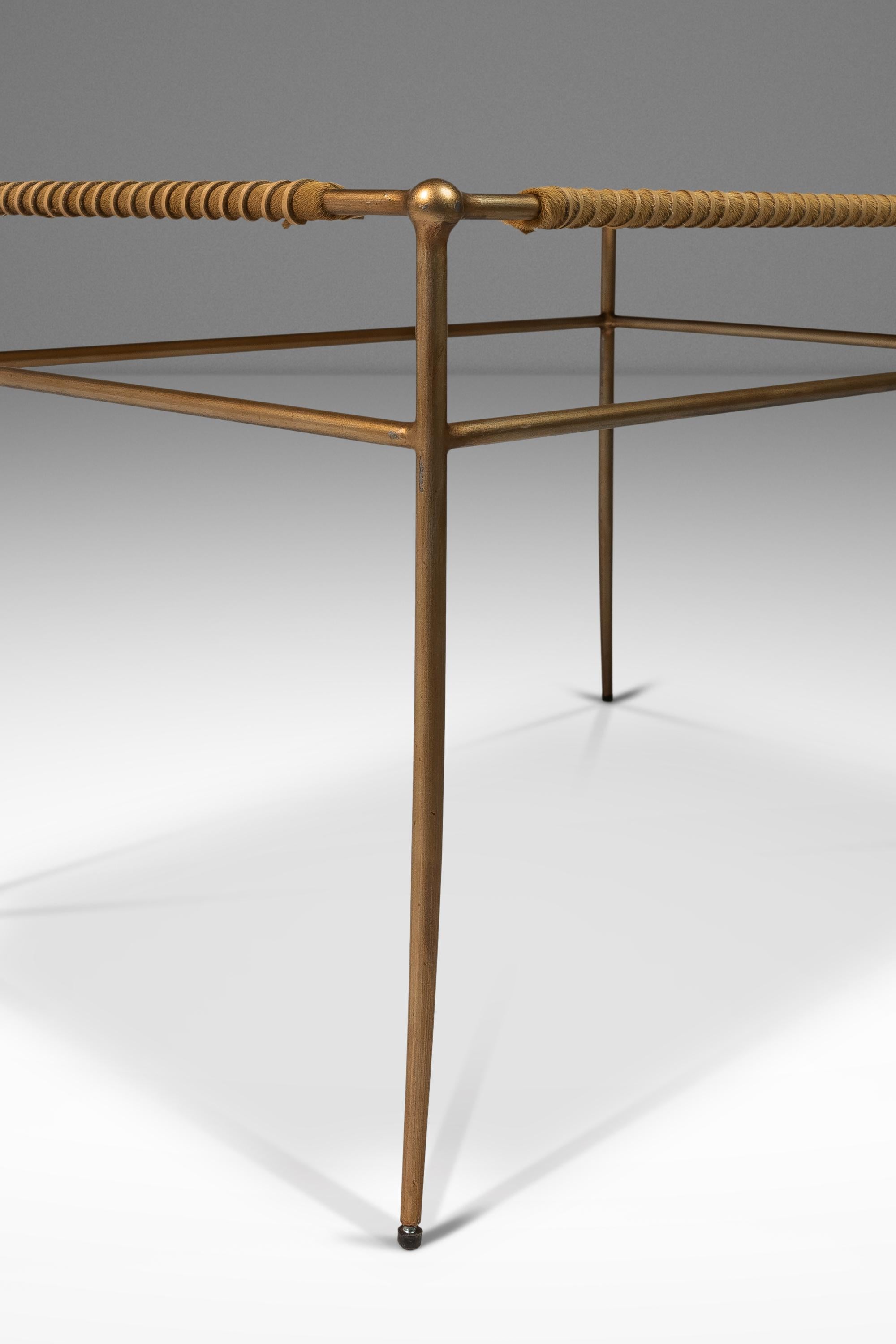 Banc d'appoint en cuir et peau d'animal d'après T.H. Robsjohn-Gibbings, États-Unis, vers 1980 en vente 7