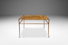 Accent Bench in Animal Hide & Leather After T.H. Robsjohn-Gibbings, USA, c 1980s