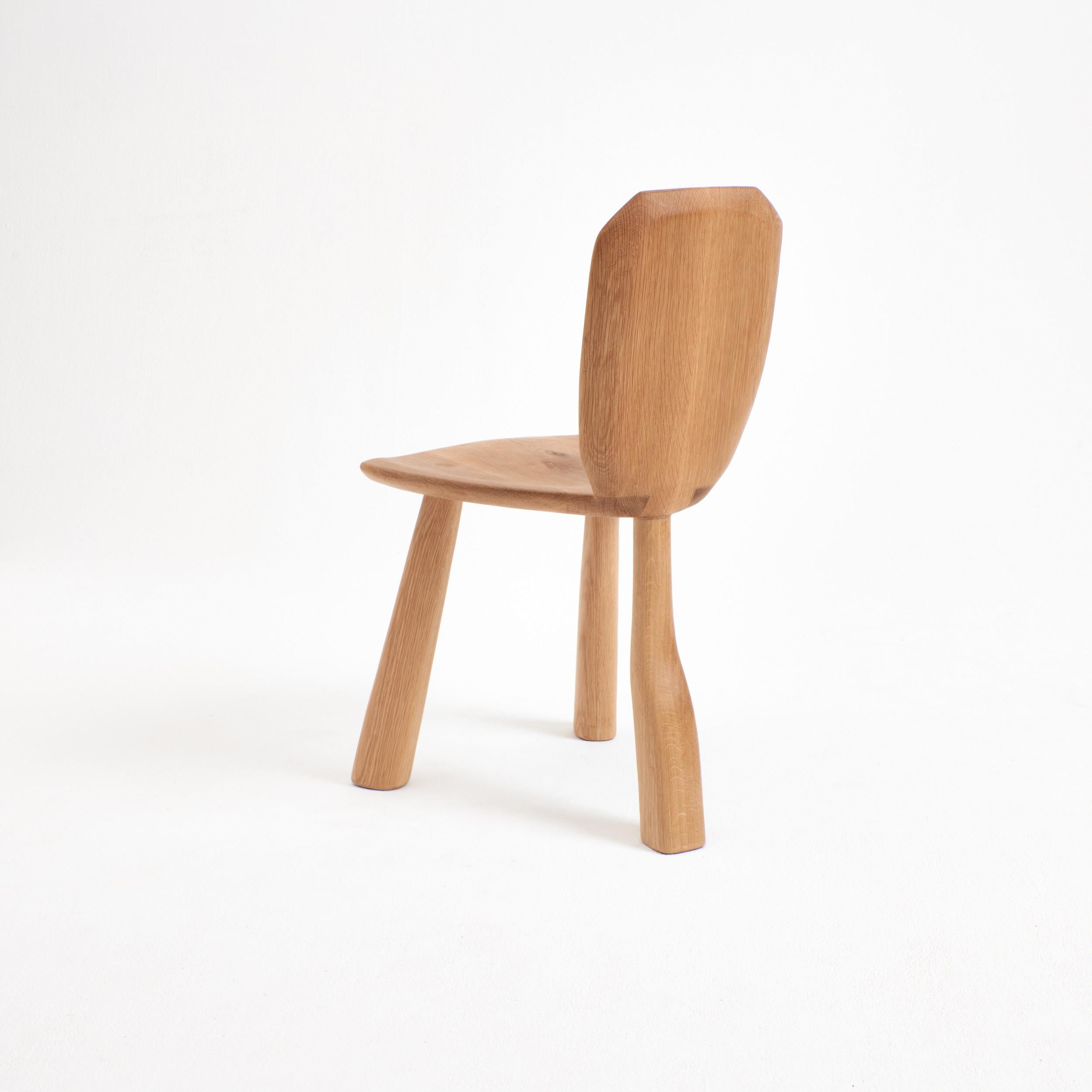 Hand-Crafted Accent Chair in oak For Sale