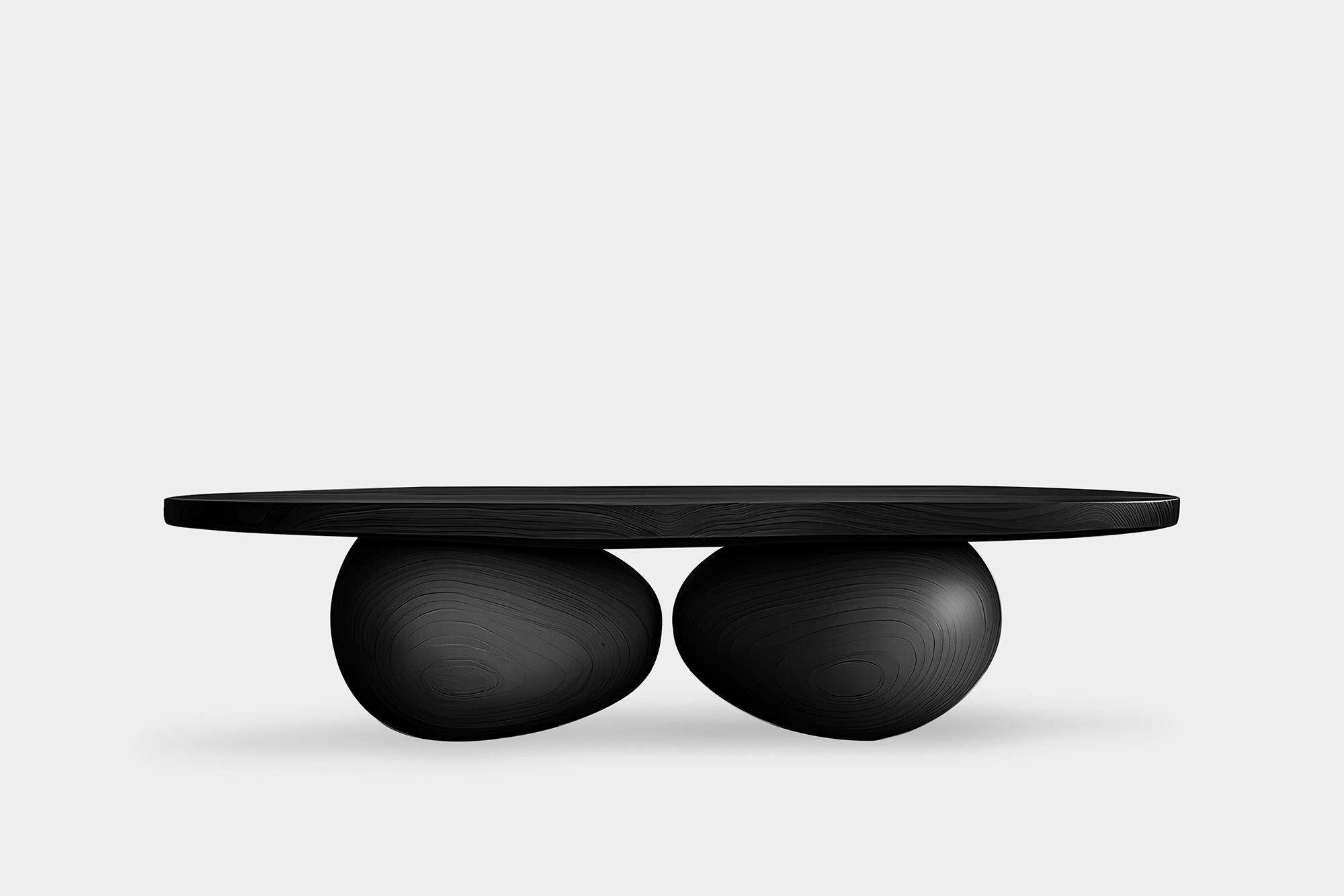 Brutalisme Table basse d'appoint Serie 11 - Sereno by Joel Escalona avec pieds en galets en vente