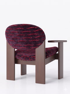 Accent Lounge Chair with Armrests in Burgundy Velvet — Archipen by NOOM