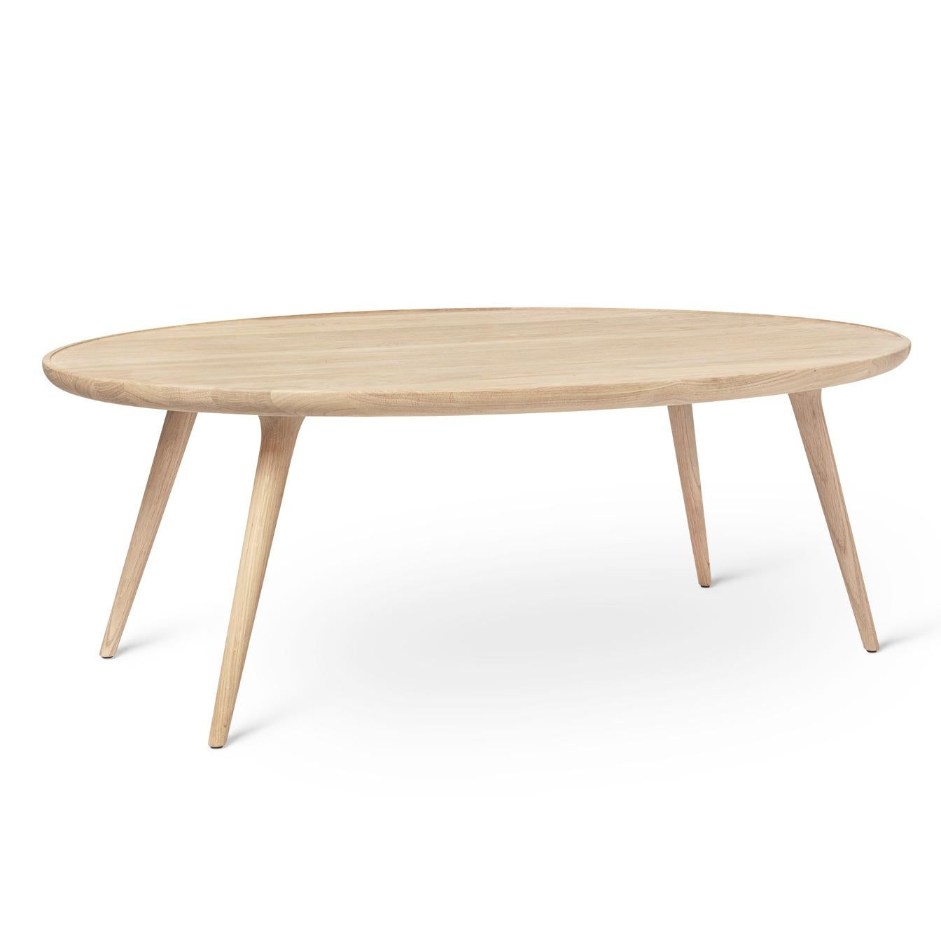European Accent Table M FSC certified Oak Wood White Matte Lacquer by Mater Design