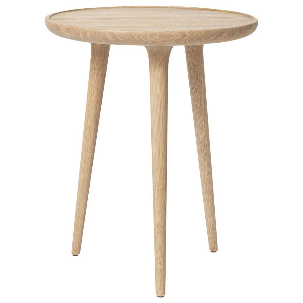 Accent Table M FSC certified Oak Wood White Matte Lacquer by Mater Design