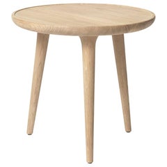 Accent Table S FSC certified Oak Wood White Matte Lacquer by Mater Design