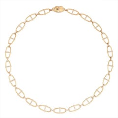 1.5ct Natural Diamond Open Link 14K Yellow Gold Necklace