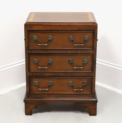 ACCENTS BEYOND Banded Mahogany Chippendale Three-Drawer Chairside Chest