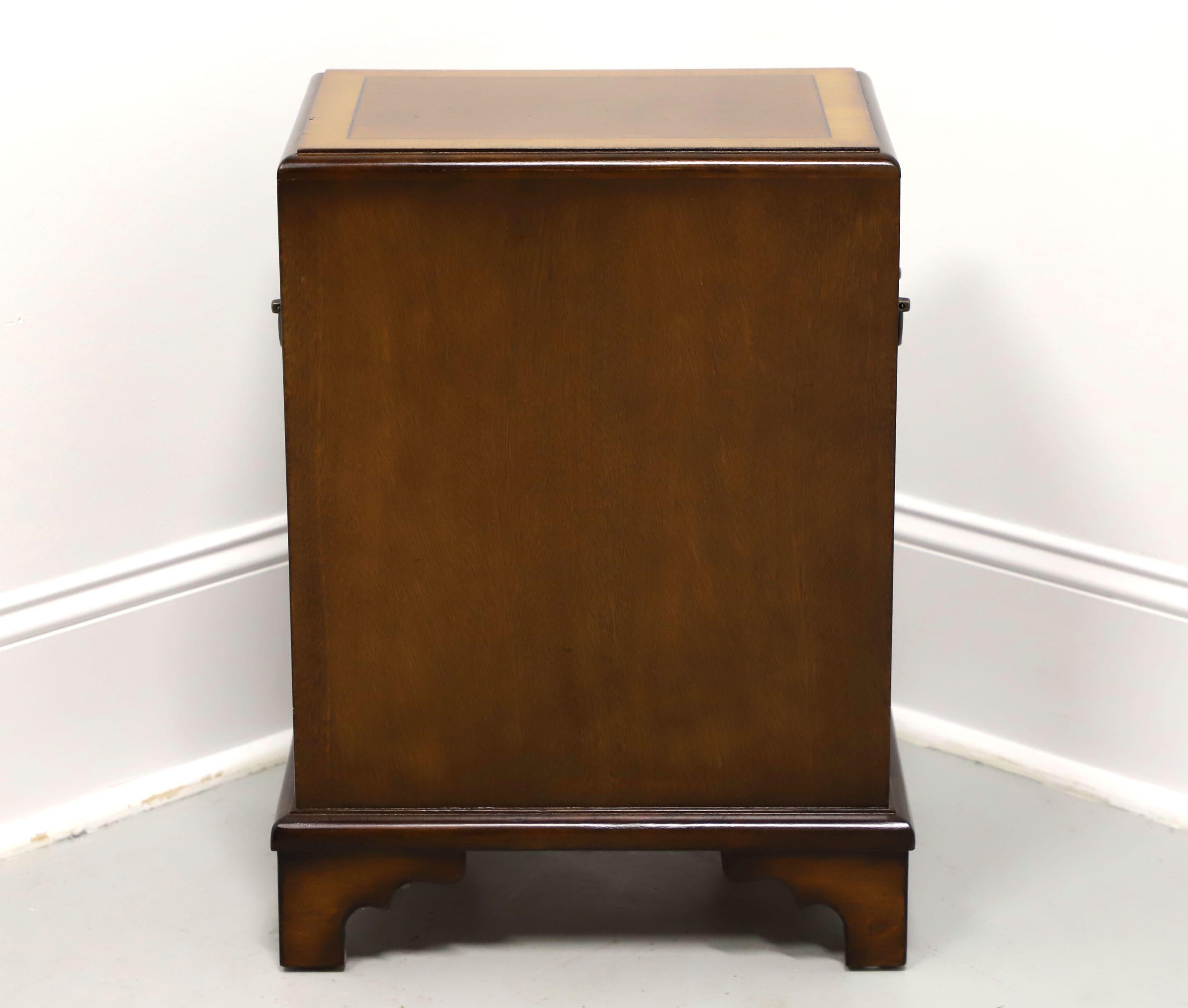 ACCENTS BEYOND Banded Mahogany Chippendale Three-Drawer Chairside Chest In Good Condition For Sale In Charlotte, NC