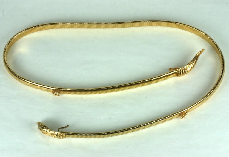 Accessocraft Gilt Stretch Snake Belt at 1stDibs | vintage  display picture 1