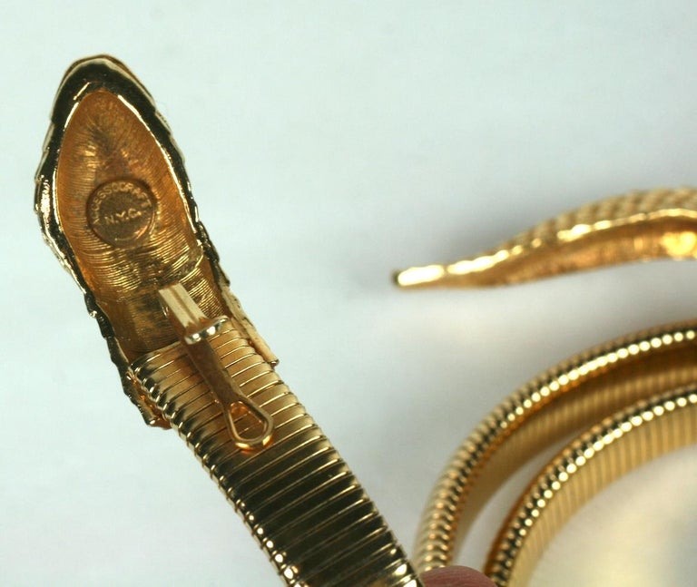 Accessocraft Gilt Stretch Snake Belt at 1stDibs | vintage  display picture 1