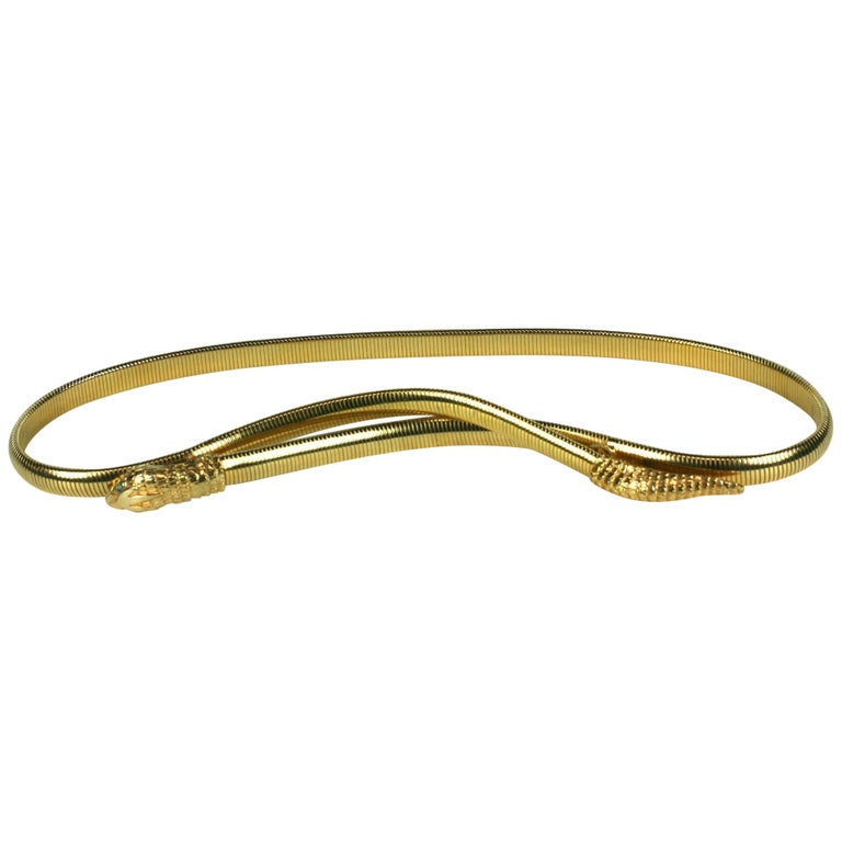 Accessocraft Gilt Stretch Snake Belt at 1stDibs gold snake belt
