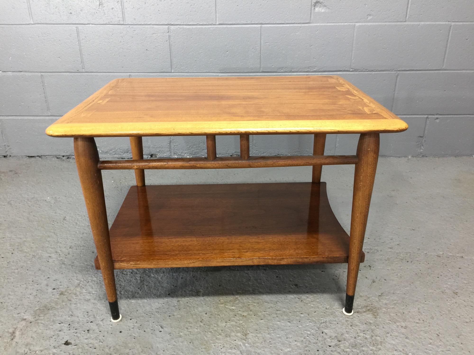 Mid-Century Modern Acclaim Series Side Table with Shelf by Andre Bus for Lane