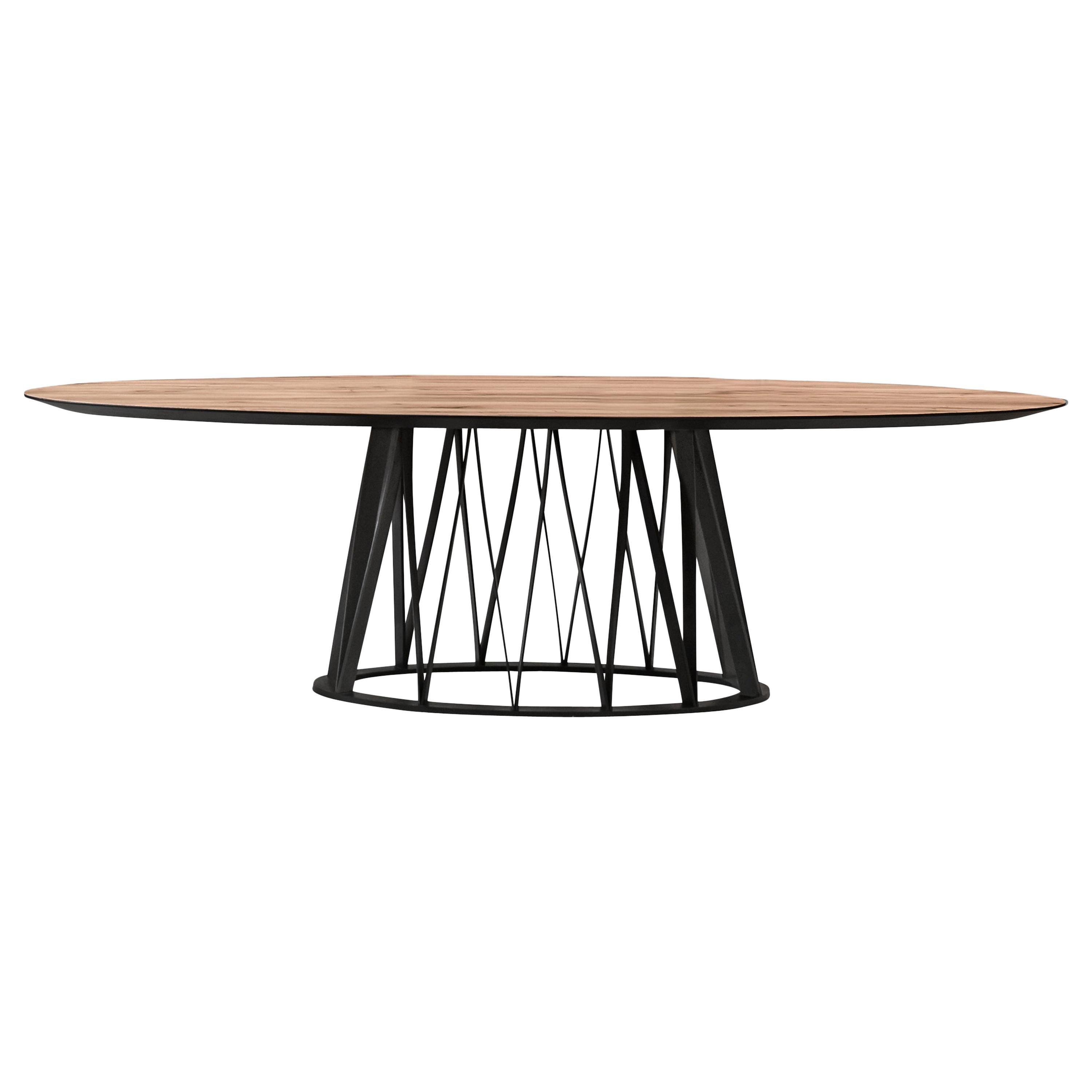 Acco Large Dining Table in Black Ash Base Finish, by Florian Schmid
