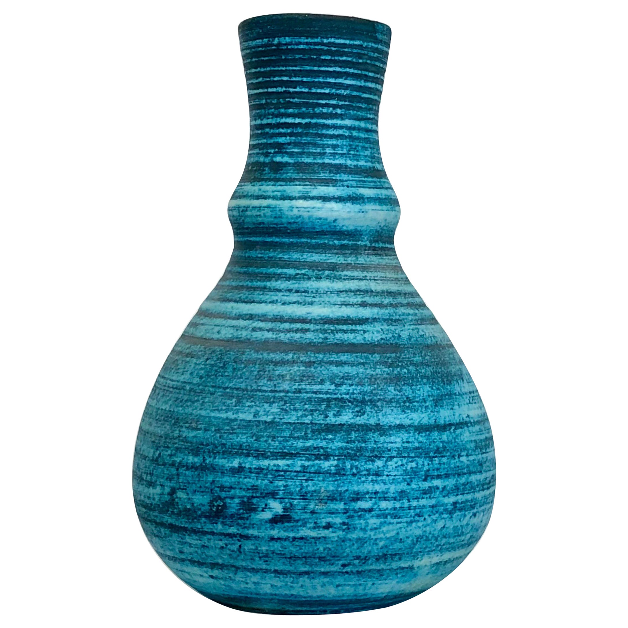 Accolay 1960 Vase en céramique Gauloise bleue du milieu du siècle