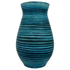 Vase en céramique bleue Gauloise d'Accolay, France, milieu du siècle dernier, 1960