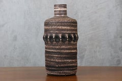 Vase en céramique texturée d'Accolay - Poterie de studio française du milieu du siècle dernier