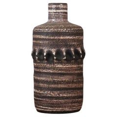 Accolay 1960 French Mid-Century Gauloise Brown Ceramic vase