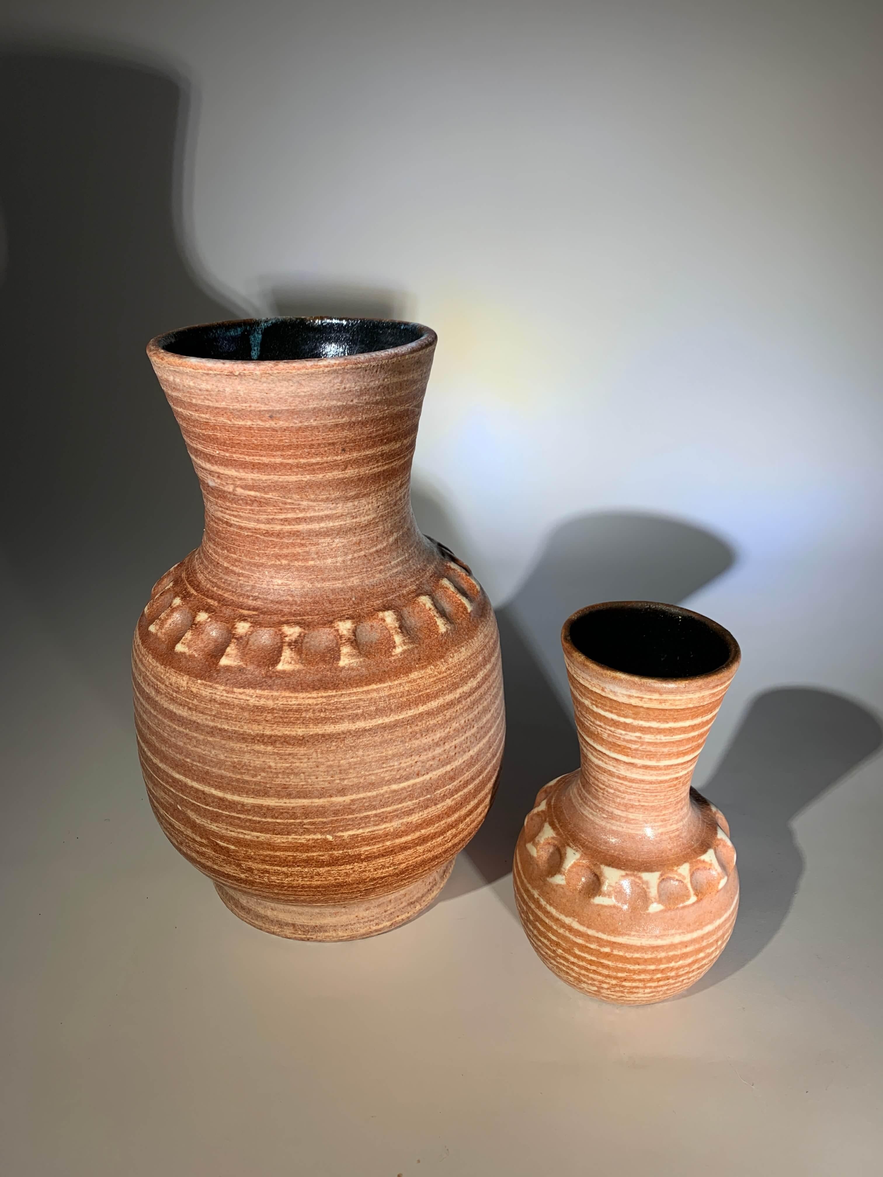 Hand-Crafted Accolay  2 vases For Sale