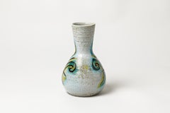 Accolay Mid-20th Century French Ceramic Flower Vase White Pottery Color