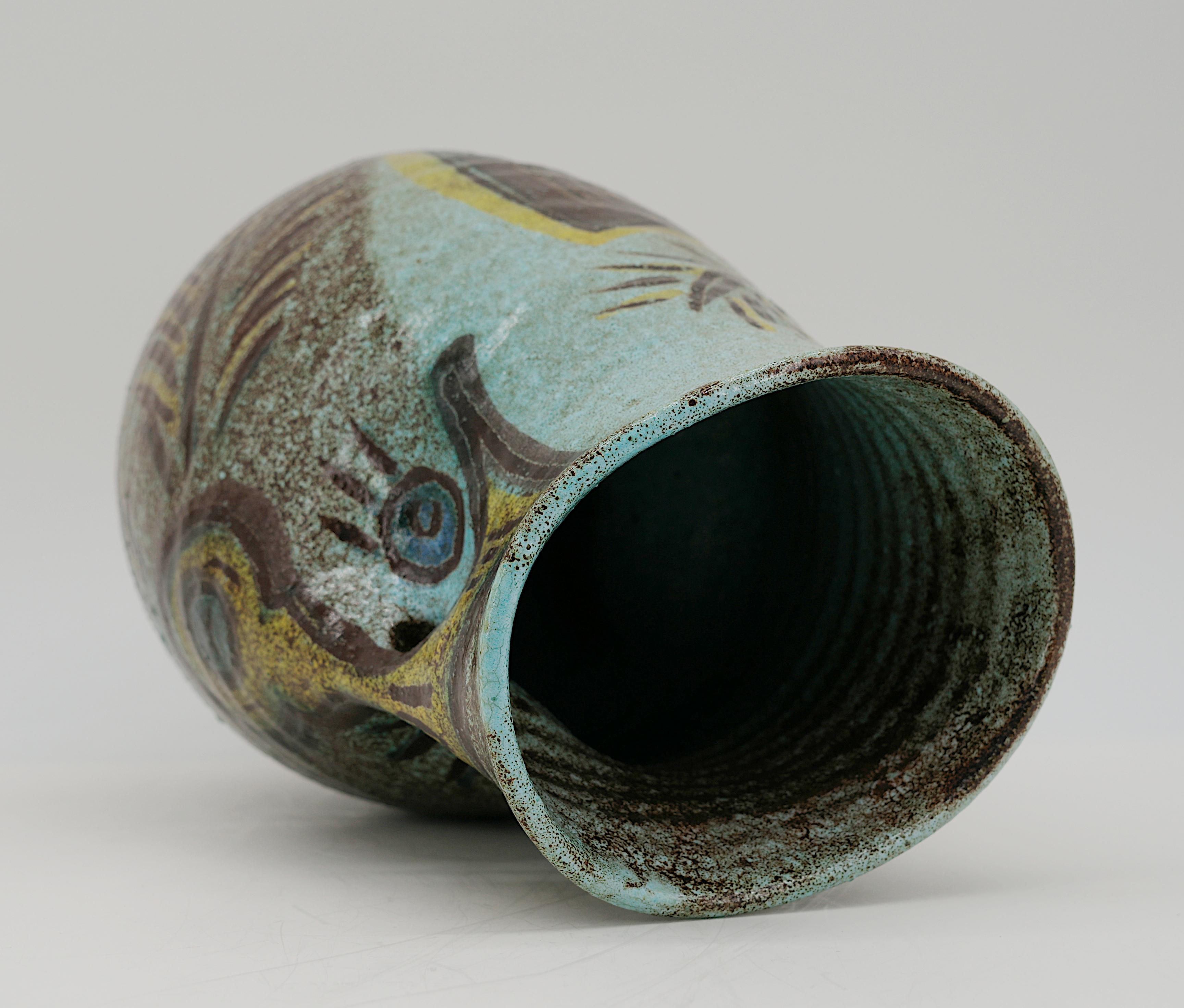 Accolay  Anthropomorphic Vase, 1950s In Excellent Condition For Sale In Saint-Amans-des-Cots, FR