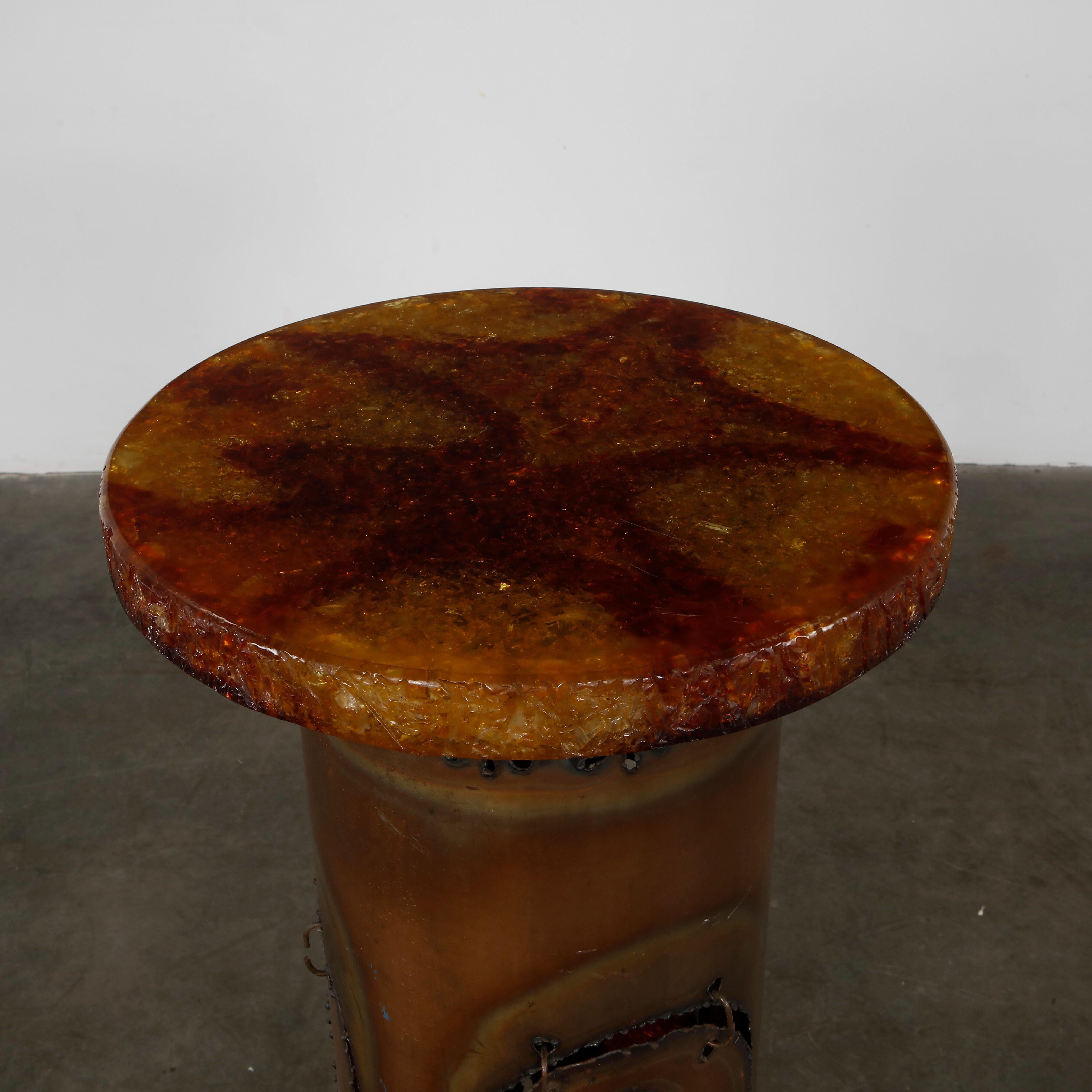 Accolay, Brutalist Accolay Resin Copper Lighting Bar, 1960s For Sale 1