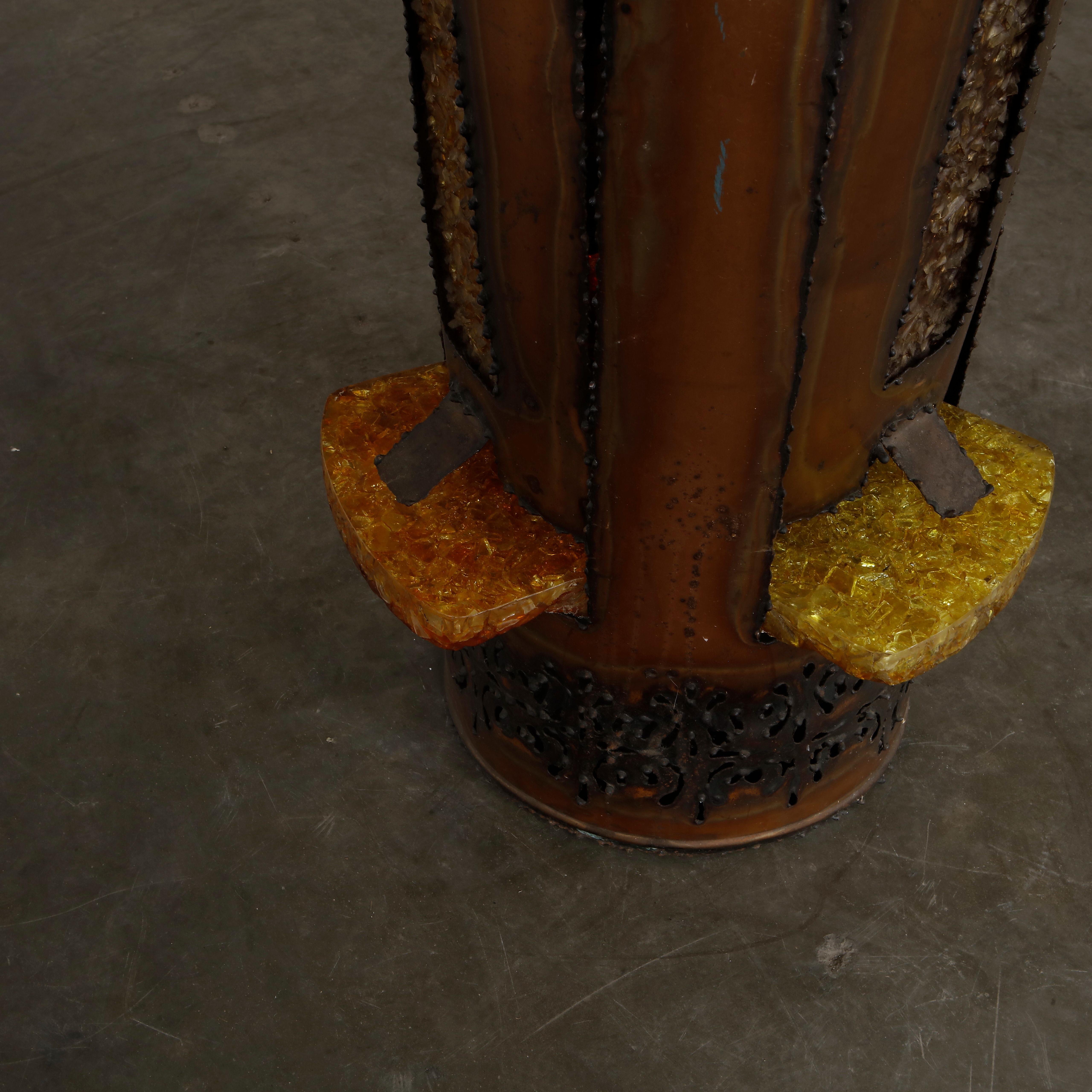 Accolay, Brutalist Accolay Resin Copper Lighting Bar, 1960s For Sale 2