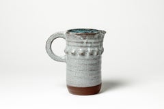 Accolay Brutalist Pottery Ceramic Pitcher, France, circa 1960