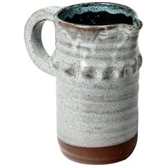 Accolay Brutalist Pottery Ceramic Pitcher, France, circa 1960