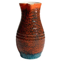 Accolay Ceramic Jar, Burnt Orange, French Vintage Design, 1960s